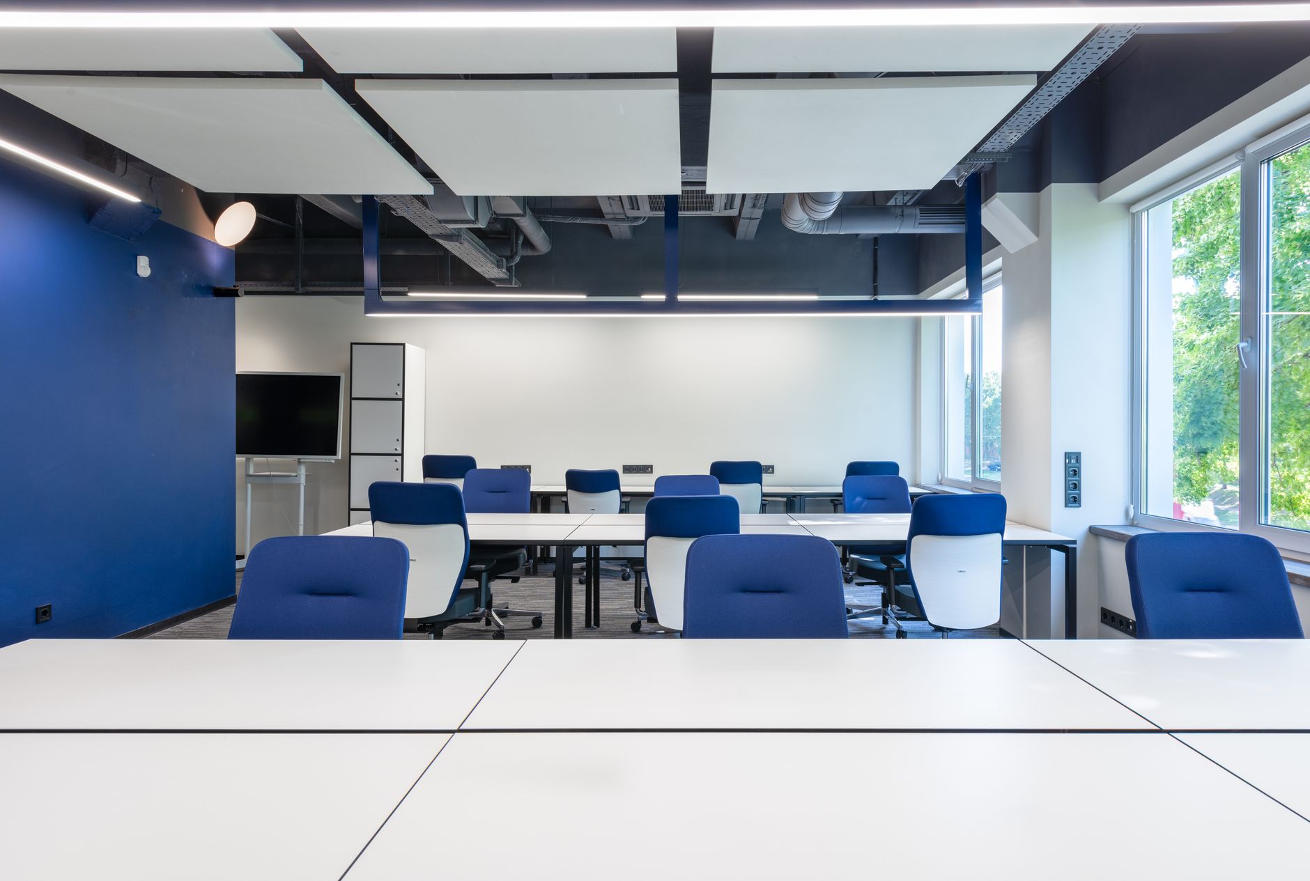 Quiet office workstations used for desk-side practice